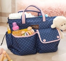 Matilda Jane The Essentials Diaper Bag  Changing Pad Baby Tote Navy Pink NWT