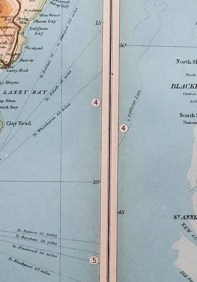 1939 Mapa przeglądowa Anglia i Walia Wyspa man Douglas Bay Preston Tanie uzupełnianie zapasów