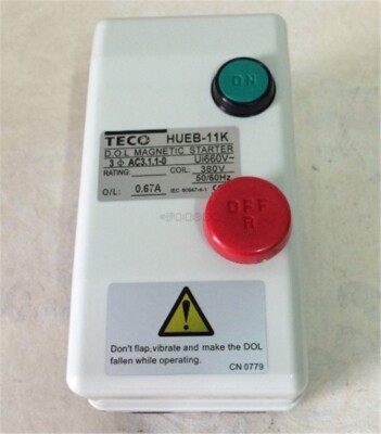 1Pcs Teco HUEB-11K 0.45-0.67A Control Motor Magnetic Starter New 380V ar