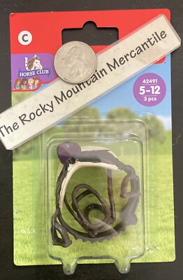 Schleich Saddle & Bridle: PURPLE & Chocolate Brown 42491 / HORSE CLUB NEW Tack