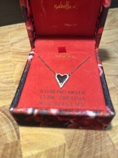 Isabella M Heart Pendant cubic zirconia silver chain 
