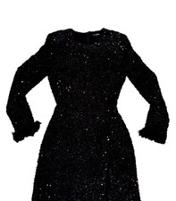 Fashion Nova Prom Sequin Feather Sleeve Ball Gown Wedding Dress