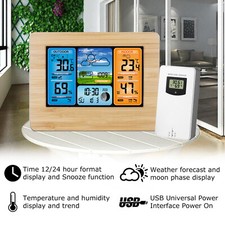 Digital LCD Indoor Outdoor Weather Station Clock Calendar Thermometer Wireless — image 7