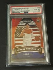 2020 Panini Prizm DP Lamelo Ball Global Prospects Red White Blue PSA 10 RC #98