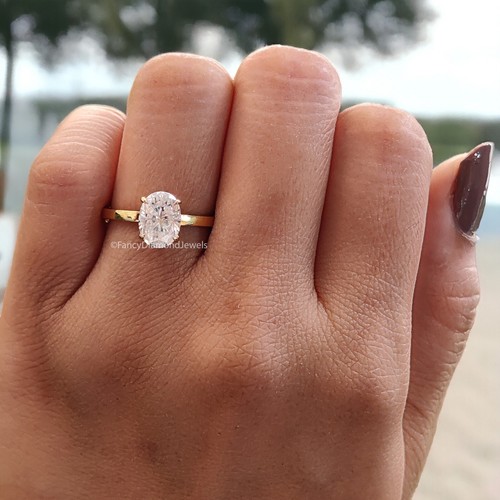 Beautiful Oval Shape Moissanite Ring Oval Colorless Wedding Engagement Ring FD15 - Picture 6 of 10