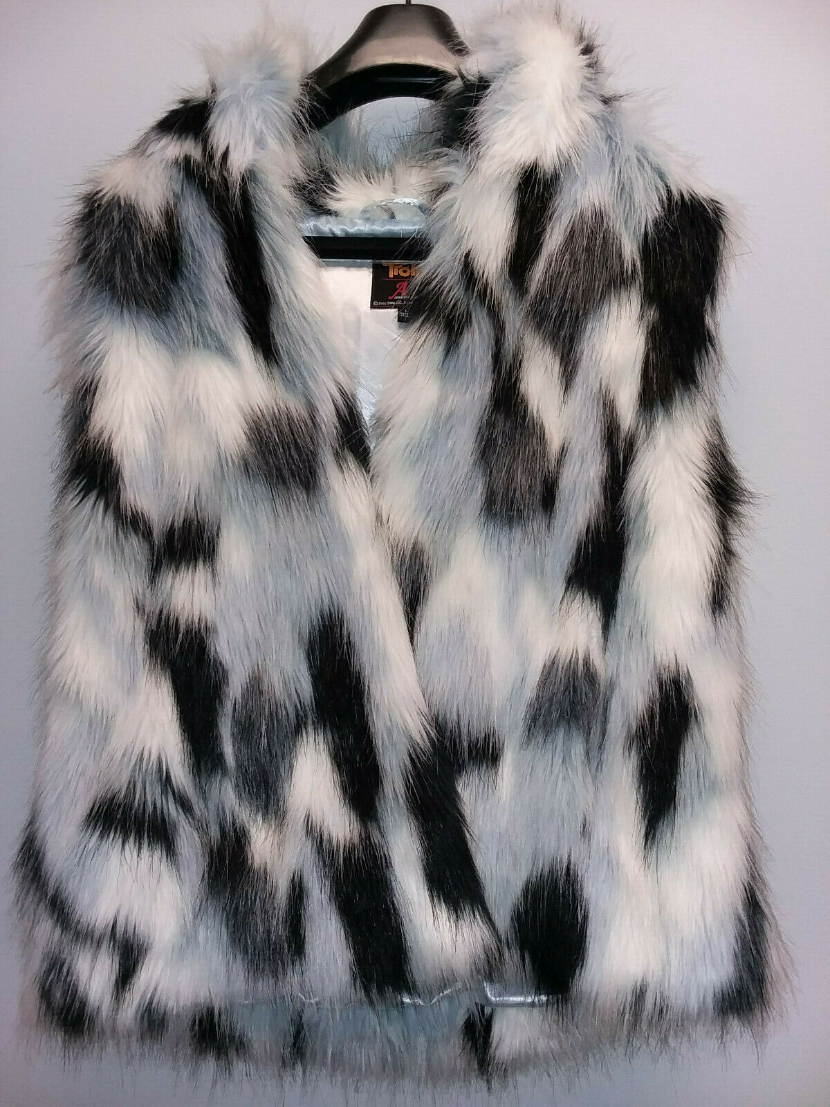 ТРОЛЛИ DREAMWORKS Женский жилет с капюшоном из искусственного меха БелыйЧерныйсиний в крапинку L 10690₽