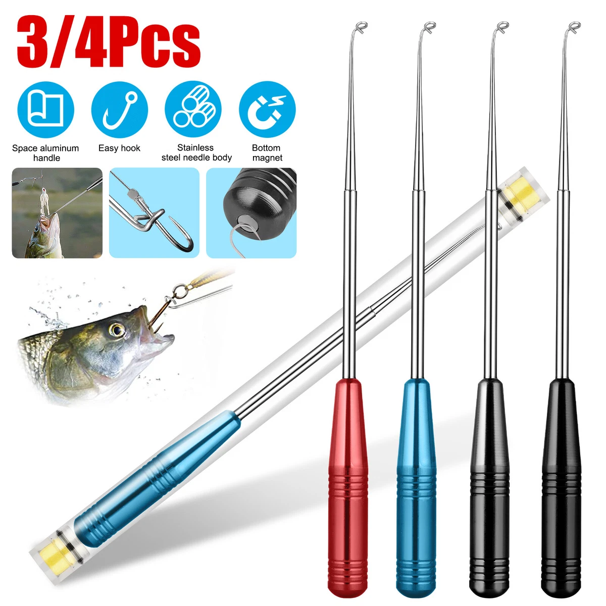 3 4x Fishing Hook Remover Detacher Tackle Removal Tool Stainless