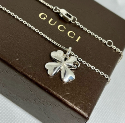 N*様 Gucci necklace 925 silver GUCCI Necklace Pendant Silver 925 Clover Motif G Women SV925 with