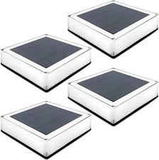 1/2/4 PACK LED Solar Post Cap Fence Lights 4x4" Outdoor Garden Landscape Lamp 