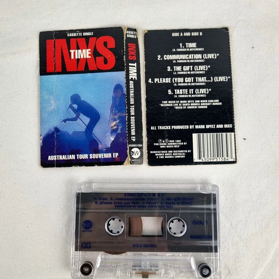 INXS Time Australian Tour Souvenir Cassette EP Rare Tape 5 Tracks 1993 Cassingle - Image 3 of 3