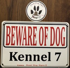 Metal Warning Kennel 7 Dog Sign For FENCE,Beware Of Dog 8"x12" Guard Dogs