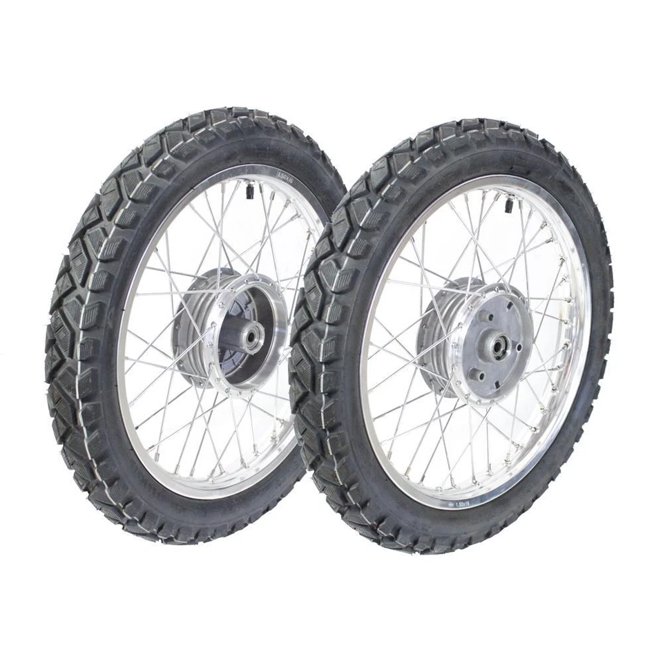 2 Räder Komplett Alu Felge für Simson S51 S53 S50 S53 KR51 Schwalbe Star Reifen - Bild 1 von 1