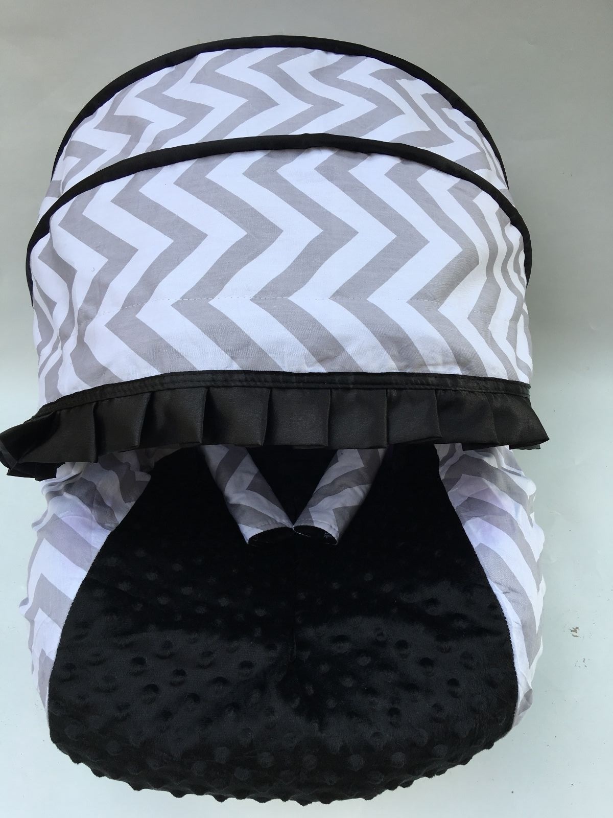 baby boy car seat cover canopy cotton set fit most seat white grey