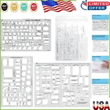 Modern Architectural Drawing Template Set - Includes Kitchen & Furniture Designs