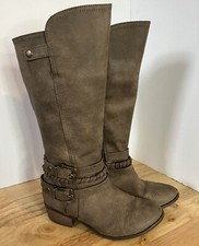 Sugar Child Size 1 Cute Brown Boots Kids Stylish Girls Fashion Low Heel - Winter