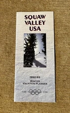 SQUAW VALLEY USA 1992-93 Ski Brochure Trail Map CALIFORNIA Resort Souvenir