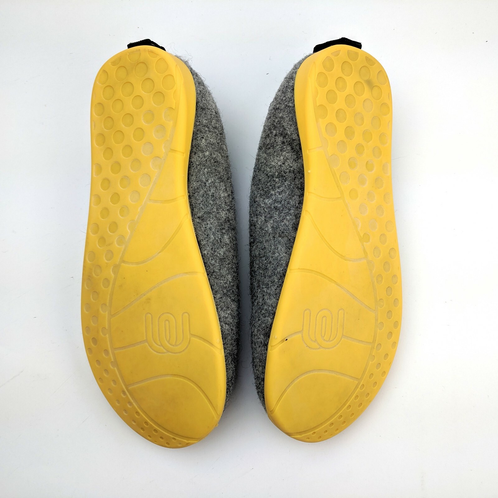 SAOLA Ciabatta classica lana Mahabis grigio giallo suola rimovibile donna EU 38 US 7 5