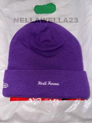 FW16 SUPREME NEW ERA BOX LOGO BEANIE PURPLE 2016 fall winter Ships