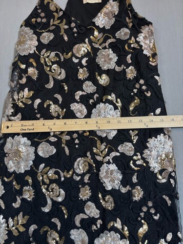 Altar'd State Sequence Babydoll Dress Black Mesh Tulle Mini Flower Sz Small S - Picture 4 of 7