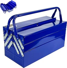 Metal Cantilever Tool Box,  Tray Fold Out Stainless Steel Tool Box with Handle