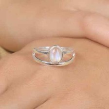 925 Sterling Silver Natural Moonstone Ring Gemstone Women Jewelry For Her Z 61