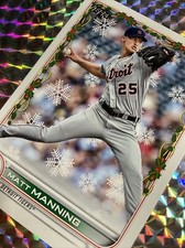 2022 TOPPS HOLIDAY MATT MANNING ROOKIE TIGERS HW58 CHRISTMAS VARIATION CSTR RARE