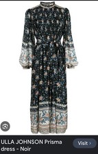 Ulla Johnson Prisma Dress Noir Silk Orig $595 New with Tag Sz 6