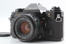  Exc 5 Canon AE-1 Program Black Film Camera w/ 50mm F1.8 Lens From JAPAN