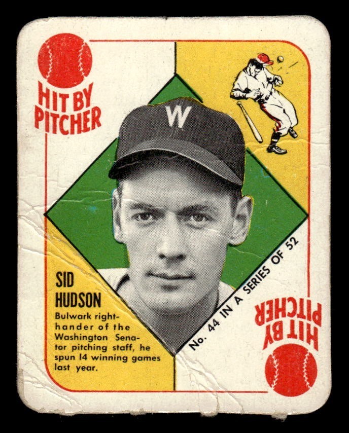1951 Topps Red Back Baseball #44 Sid Hudson PR *e1