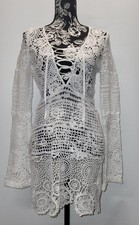 Pretty Little Thing White Crochet Dress Swimsuit cover