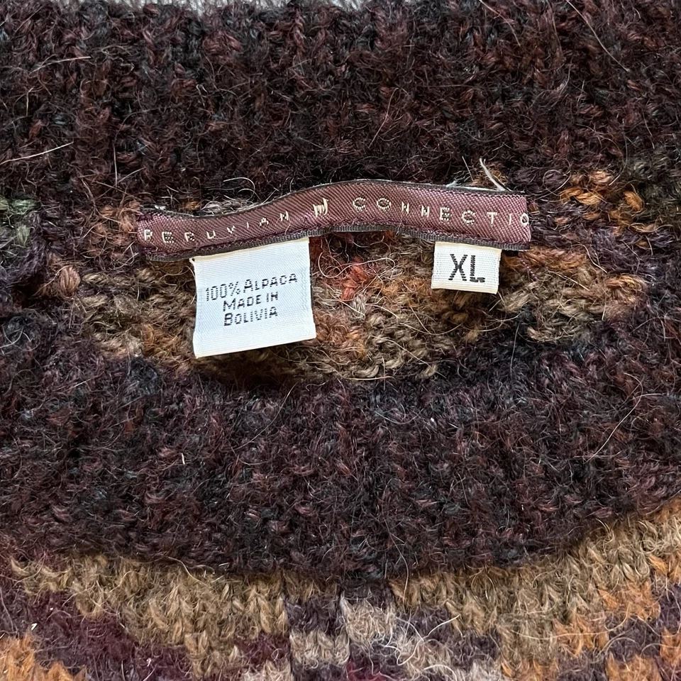 Peruvian Connection 100% Alpaca Sweater Men’s XL Geometric Aztec Southwest Knit - Image 4 of 4