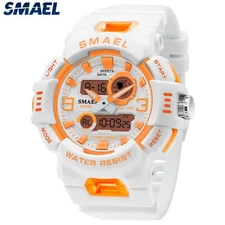 SMAEL Sport Watches Men Fashion White LED Wristwatch Boys Girls Digital Watch
