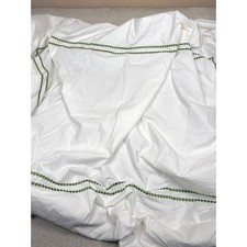 Pottery Barn Twin Duvet Cover White Green Dot Cotton 86x68