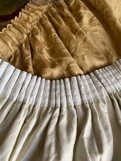 Tende oro extra larghe con pelliccia abbinata 159” larghezza x 72” lunghezza 404 cm x 182 cm