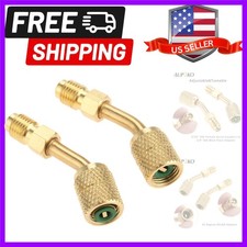 R410A Adapter 5/16" SAE Female Quick Couplers to 1/4" SAE Male Flare, 2 PC 45...