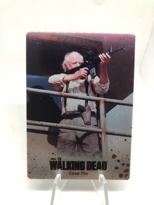 WALKING DEAD SEASON 3 PT 1 SILVER METAL CARD #9 ''COVER FIRE''  /4  HERSHEL