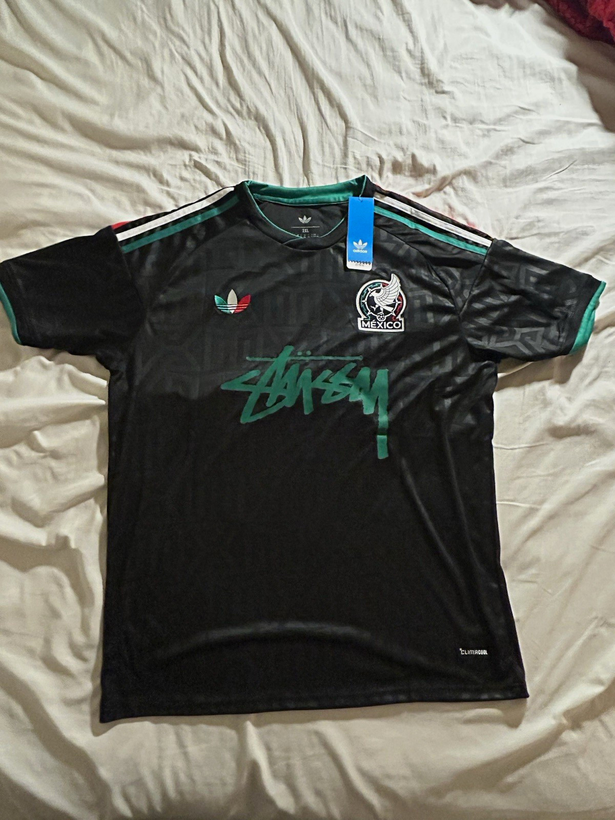 adidas Mexico Black/Green Soccer Jersey Shirt Men’s 2XL Climacool