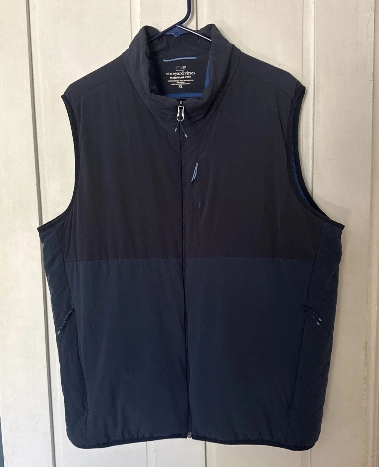 Vineyard Vines Marine Air Vest Mens X-Large Navy Blue Insulated Full Zip