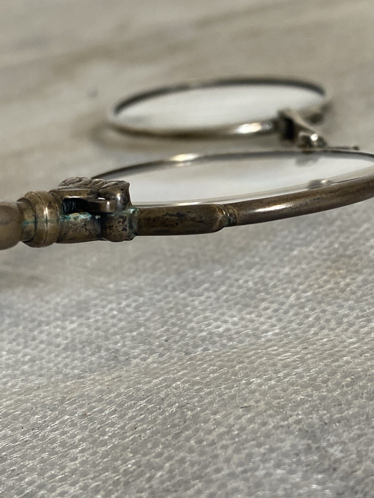 Antique Sterling Lorgnette Folding Opera Eyeglasses Victorian Excellent c. 1900