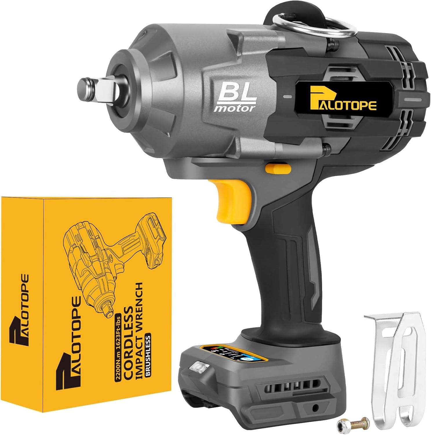 2200Nm Cordless Impact Gun Compatible with DeWalt Battery, 1