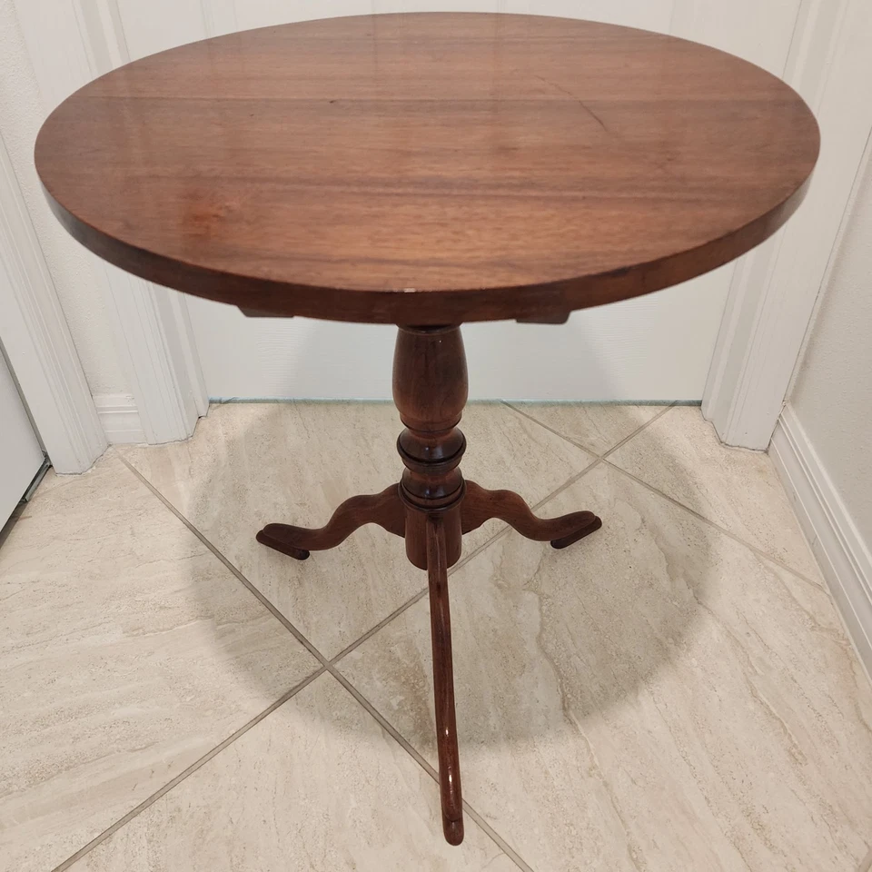 Старинная клетка для птиц поворотный наклонный верх красное дерево сторона чайный столик штатив ножки 24 «H x 22» W - Изображение 2 из 4