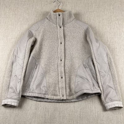Lululemon Go Crazy Snap Front Jacket Womens 6 Gray Wool Blend (READ) Mock Neck