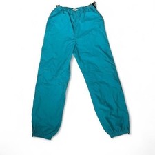 Pantalones cortavientos LL Bean para mujer S verde azulado excelente vintage años 90 cremallera lateral completa nailon