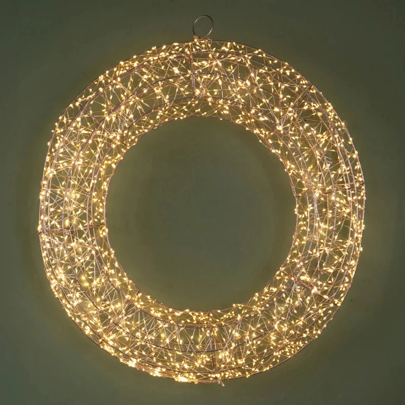 Ghirlanda SUPER LUMINOSA Luce di Natale BRANDANI Led Corona Luce Calda Natalizia, fotografia 6 di 7