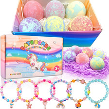Unicorn Bath Bombs with Surprise inside for Kids Girls, Bath Bombs Surprise Birt