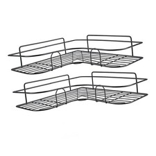 SLEEC Bathroom Corner Shelf 2 PACK Black Adhesive Shower Caddy Organiser Space 