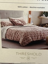 Threshold Yarn Dyed 100 Cotton Plaid Duvet Cover Set Pink/White Full/Queen