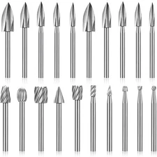 20-Piece Wood Carving Tools Set - Includes HSS Engraving Drill Accessories & HSS