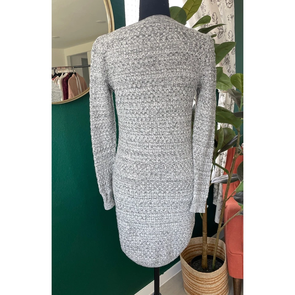 Ann Taylor Loft Sweater Dress Womens S Gray Marled Knit Long Sleeve Cozy Casual - Image 4 of 4