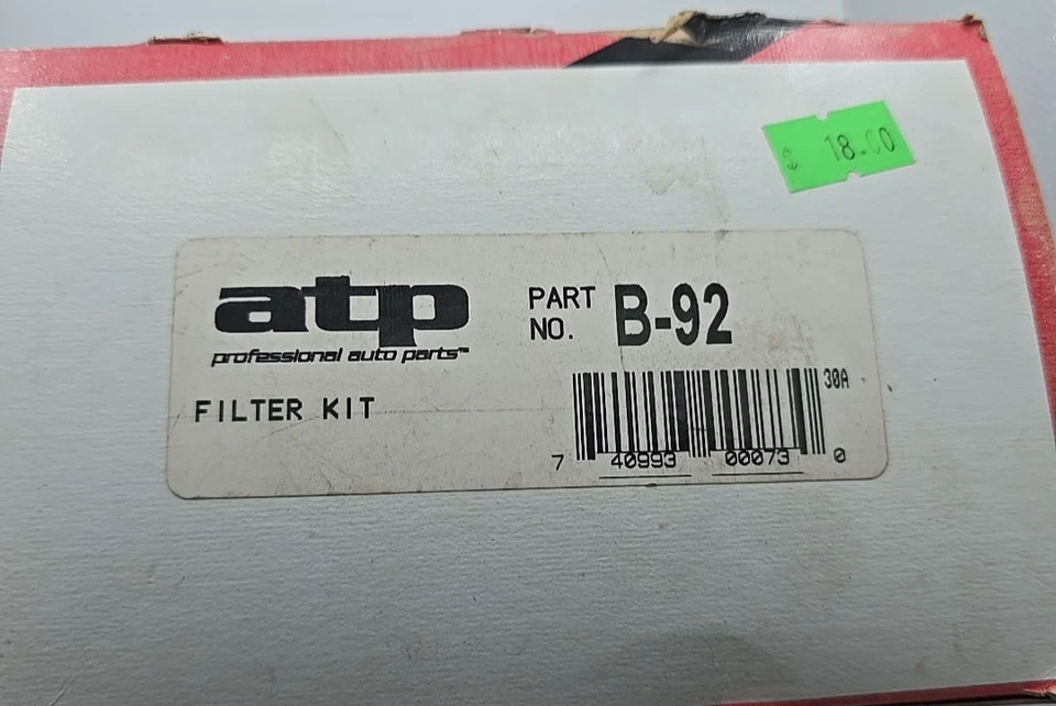 Kit de filtro de transmissão - Kit de filtro trans automático de substituição premium ATP B-92 - Imagem 2 de 4